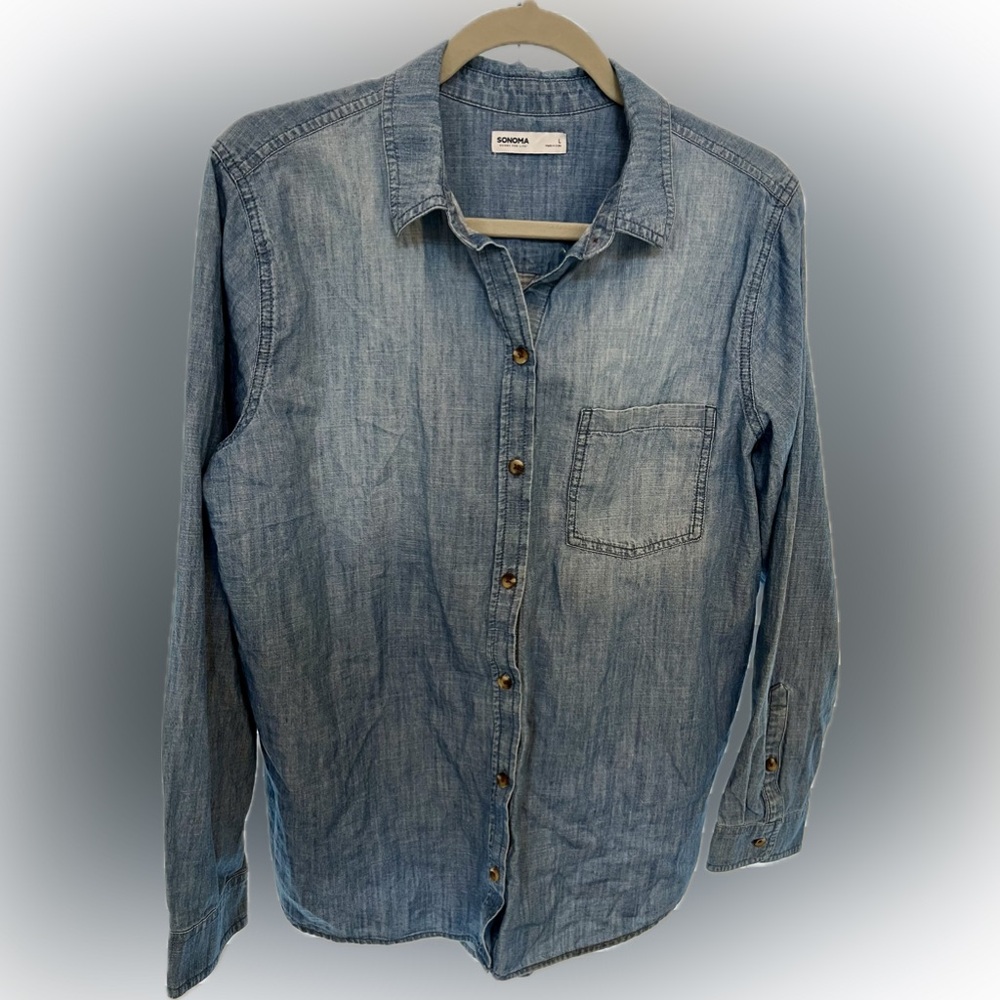 Chambray button down blouse
